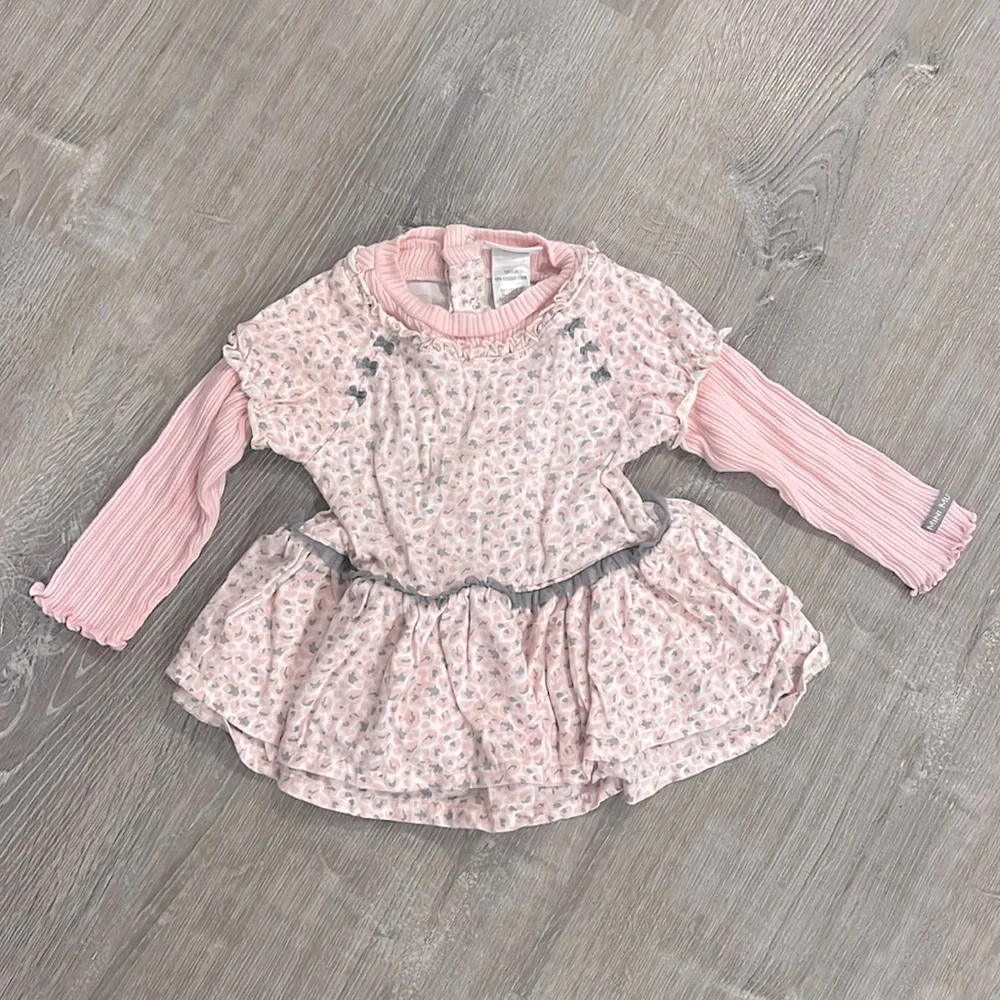Vintage Mini Muffin Leopard Print & Bows 2 in 1 Peplum Shirt Dress